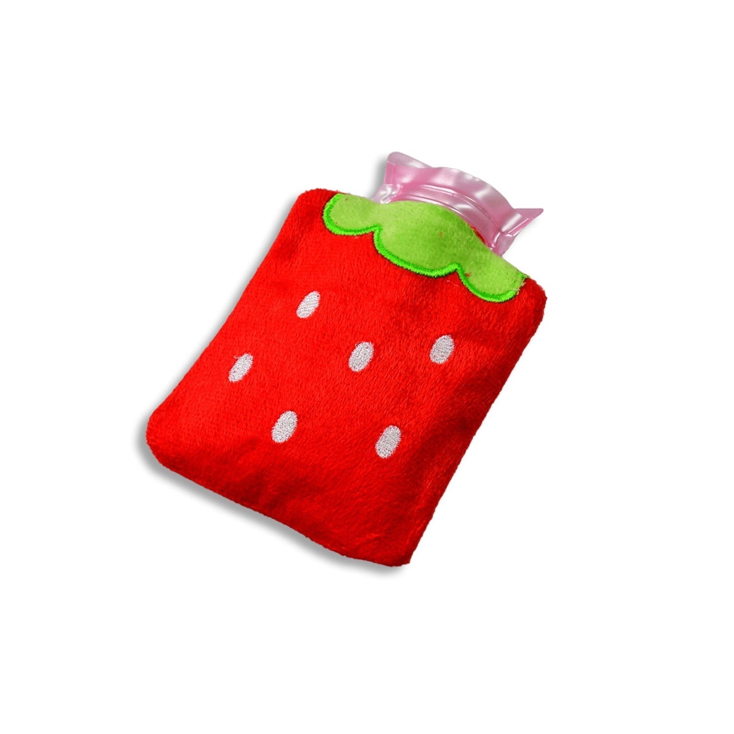 Strawberry small Hot Water Bag with Cover for Pain Relief, Neck, Shoulder Pain and Hand, Feet Warmer, Menstrual Cramps.