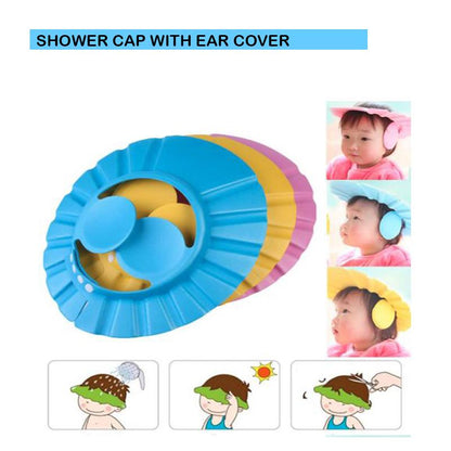 0378 Adjustable Safe Soft Baby Shower cap Your Brand