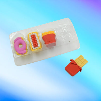 Multicoloured Eraser/ Coke Eraser/French Fries Eraser/Burger Eraser/Icecream Eraser for Kids/Eraser for School sturdent & Best for Birthday Return Gift/Party Gift (Mix Design 1 Set)