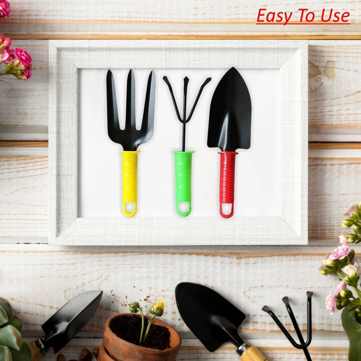 1768  Colorfull Garden Tool Set Set of 3Pc 