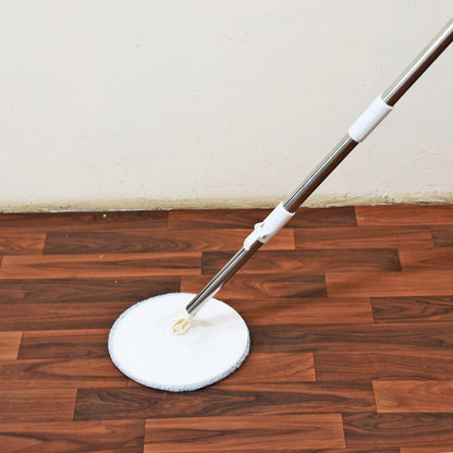 Round Shape Mop Head  with 1 Pad Extra Clean Water Spin Mop with Separate Water Bucket, Suitable for All Types of Flooring, Separates Dirty and Clean Water, Wet