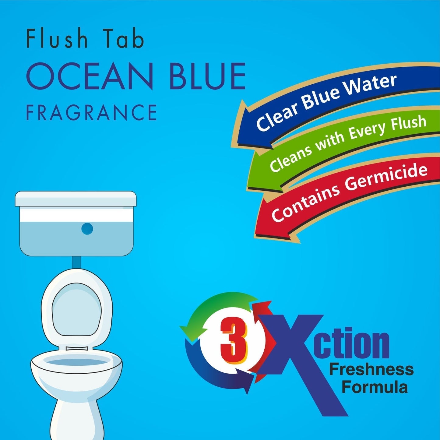 1326 Toilet Cleaner Flush Tab Ocean Blue 100 Gram 