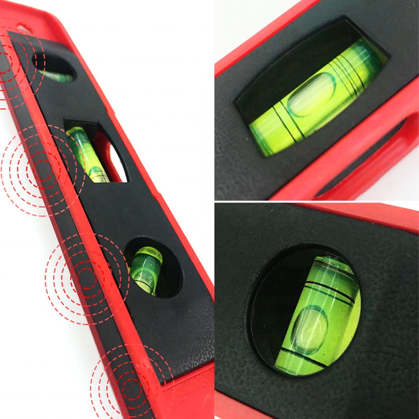 a 3 Bubble Mini Spirit Level Plastic Torpedo Carpenter's Spirit Level Measurement tools