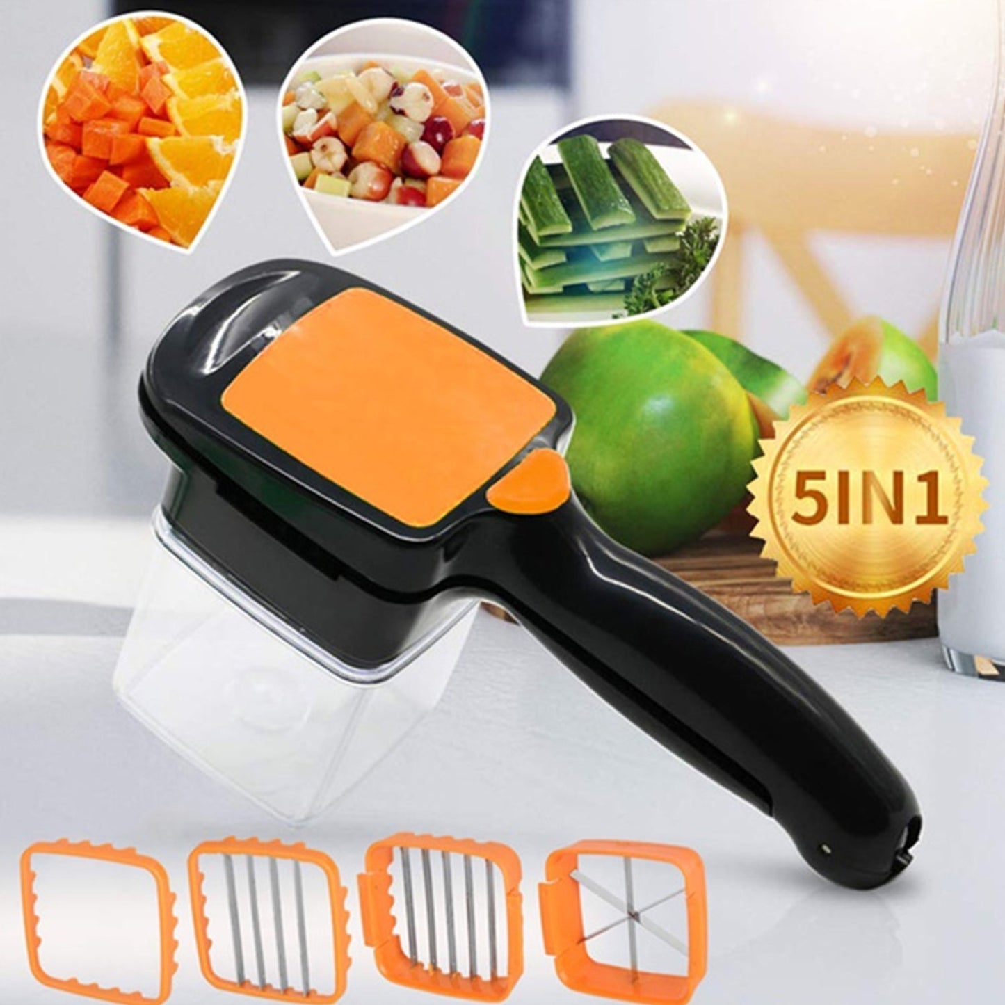 2069 5 In 1 Nicer Dicer used for cutting and shredding of various types of food stuff in all kitchen purposes. 