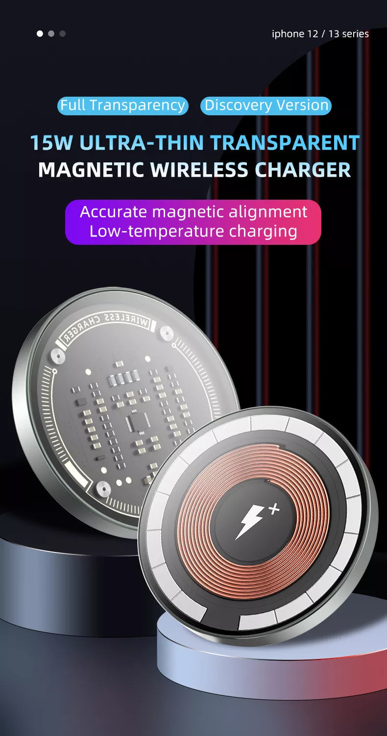 Transparent Magnetic Wireless Charger for iPhone