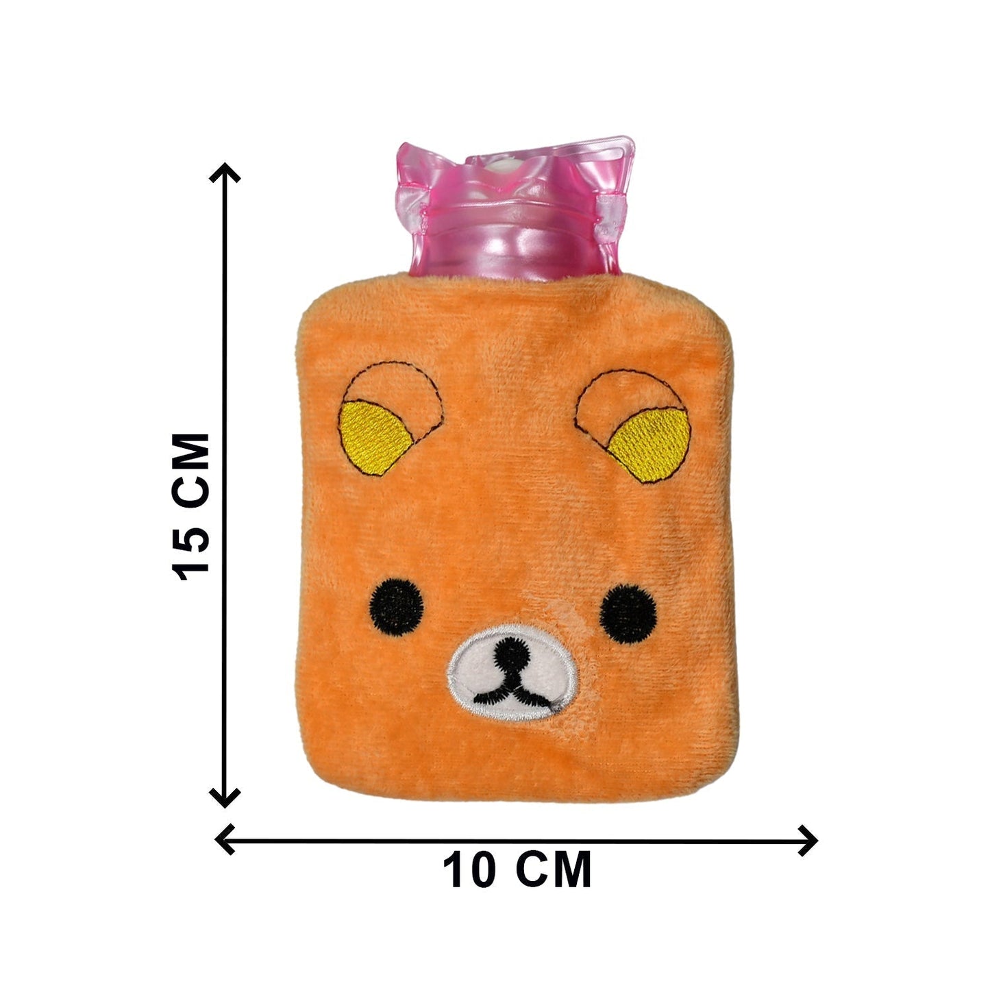 Orange Panda small Hot Water Bag with Cover for Pain Relief, Neck, Shoulder Pain and Hand, Feet Warmer, Menstrual Cramps.