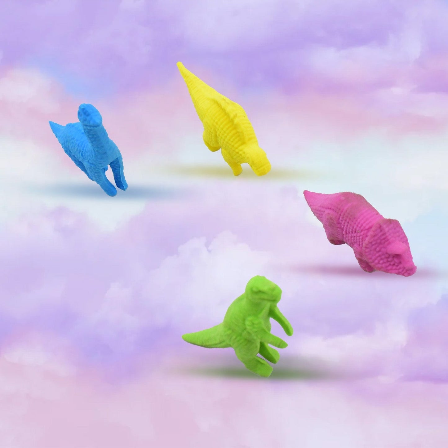 Small Dinosaur Shaped Erasers Animal Erasers for Kids, Dinosaur Erasers Puzzle 3D Eraser, Desk Pets for Students, Soft Non-Dust Stationery Activity Toy, for School Supplies (4 Pc Set)