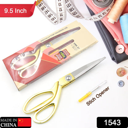 Stainless Steel Tailoring Scissor Sharp Cloth Cutting for Professionals, Stainless Steel Sharp Tailor Scissors Clothing Scissors Professional Heavy Duty Dressmaking Shears Sewing Tailor (Golden)(9.5 Inch)