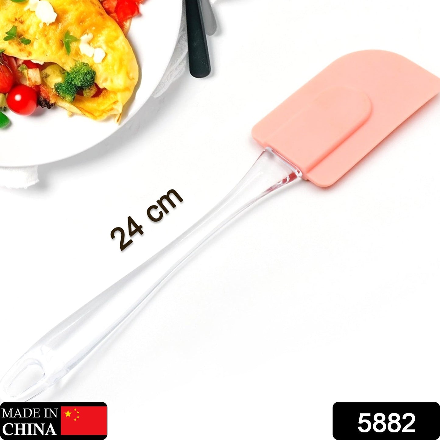 Silicone Spatula for Baking, 1 Pc Rubber Spatula Pancake Spatula Heat Resistant Kitchen Utensils for Cooking Non-Sticky Big Baking Spatula Set Food Grade, BPA Free (24 Cm)