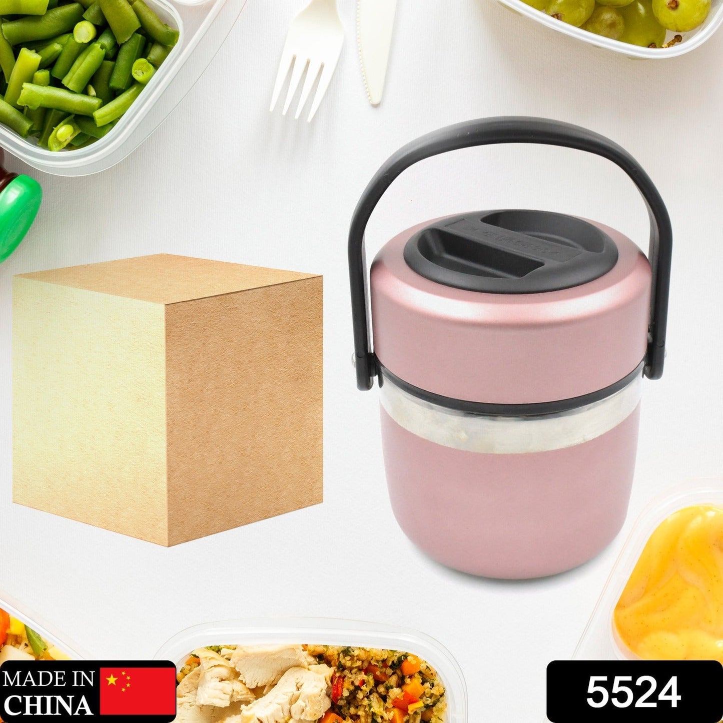 Leak-proof Thermos Flask For Hot Food, Warm Soup Cup, Vacuum Insulated Lunch Box, Food Box for Thermal Container For Food Stainless Steel (Multi-Color)