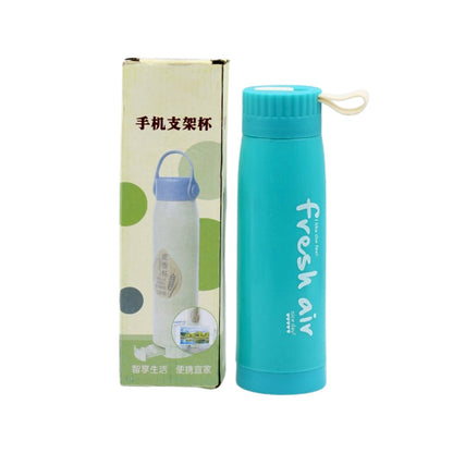 A PORTABLE WATER BOTTLE, CREATIVE WHEAT FRAGRANCE GLASS BOTTLE WITH MOBILE PHONE HOLDER WIDE MOUTH GLASS WATER 380ML (MOQ :- 80 PC)