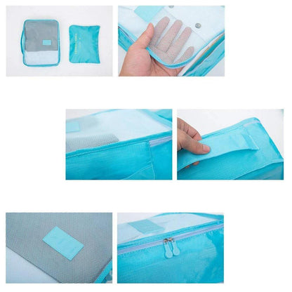 0192 Cloth Organizer Pouch Laundry Zipper Bags (6 pcs) 