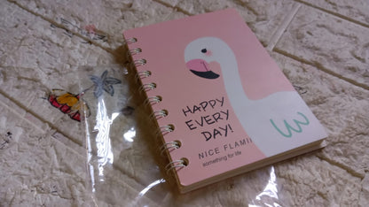 Cute Flamingo Journal Diary, Notebook for Women Men Memo Notepad Sketchbook with Durable Hardcover & 50 Pages Writing Journal for Journaling Notes Study School Work Boys Grils, Stationery (143x105MM)