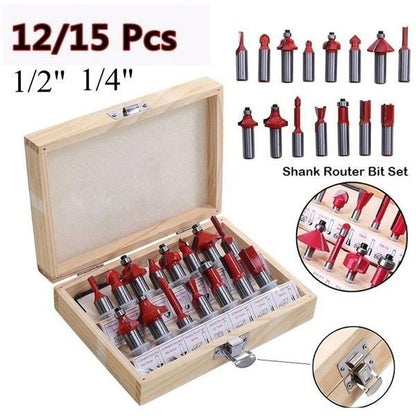 -12 / 15pcs Milling Cutter Router Bit Set