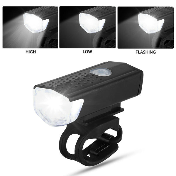 1637 USB Rechargeable Bicycle Light Set 400 Lumen Super Bright Headlight Front Lights 