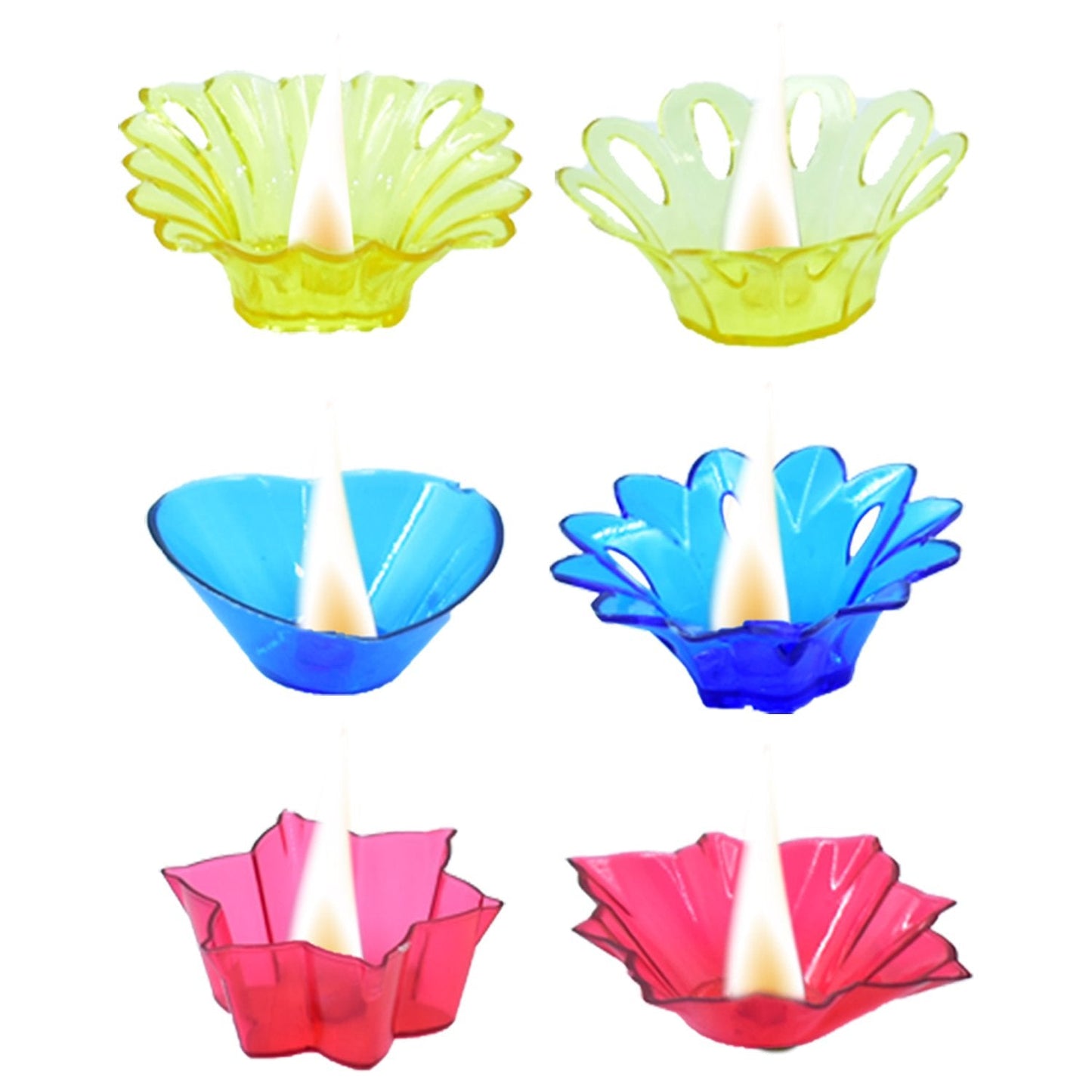 Plastic Candle Cup with Multi Shape Diwali Diya Cup (Multicolor)