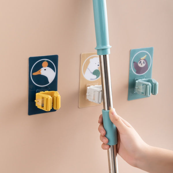 1633 Magic Sticker Series Self Adhesive Mop and Broom Holder 