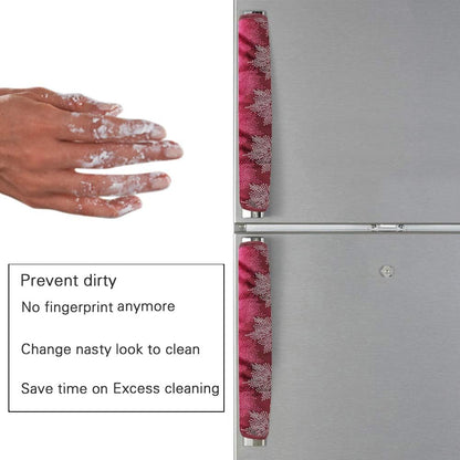 Fridge Cover Handle Cover Polyester High Material Cover For All Fridge Handle Use ( Set Of 2 Pcs ) Multi Design