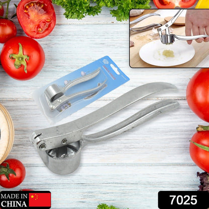 GARLIC PRESS ALL ALUMINUM EASY TO USE WITH LIGHT WEIGHT WITHOUT DIFFICULTY COOKING BAKING, KITCHEN TOOL, DISHWAHER SAFE (1 Pc)