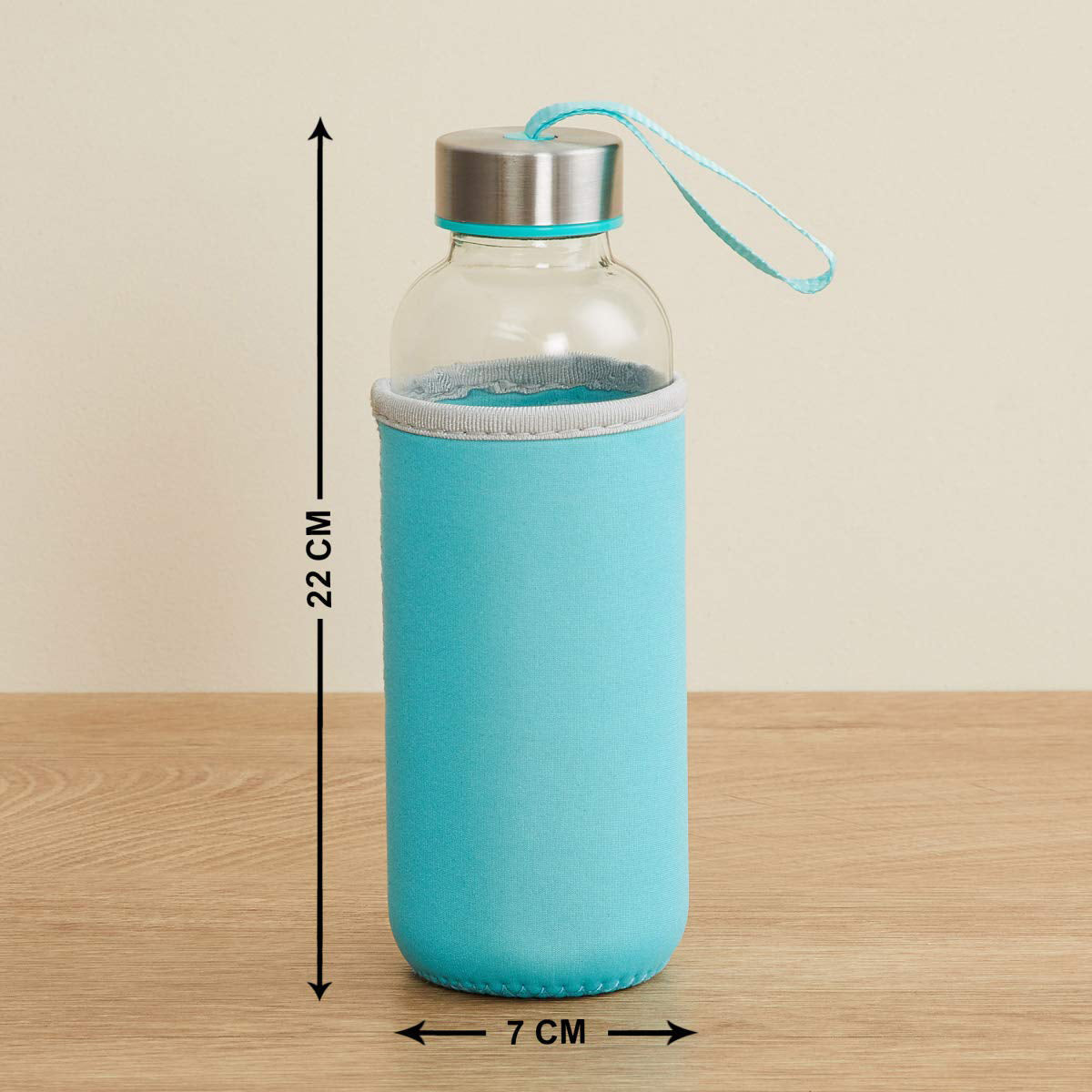 1199 Glass Water Bottle (500 ml) With Cover 