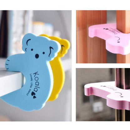 A  Animal Shape Door Stopper Lock Safety Guard, Kids Safety and Protection Finger Pich Door Guard, Baby Safety Cute Animal Security Door Stopper (2pc Set)