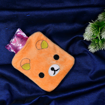 Orange Panda small Hot Water Bag with Cover for Pain Relief, Neck, Shoulder Pain and Hand, Feet Warmer, Menstrual Cramps.