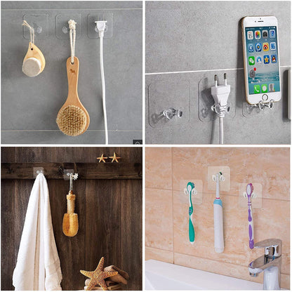 MULTIPURPOSE STRONG HOOK SELF-ADHESIVE HOOKS FOR WALL HEAVY PLASTIC HOOK, STICKY HOOK HOUSEHOLD FOR HOME , DECORATIVE HOOKS, BATHROOM & ALL TYPE WALL USE HOOK , SUITABLE FOR BATHROOM, KITCHEN, OFFICE