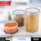 Round Plastic Airtight Food Storage Containers with Leak Proof Locking Lid Storage container set of 3( Approx Capacity 500ml,1000ml,1500ml, Transparent) - 3 Pc Set