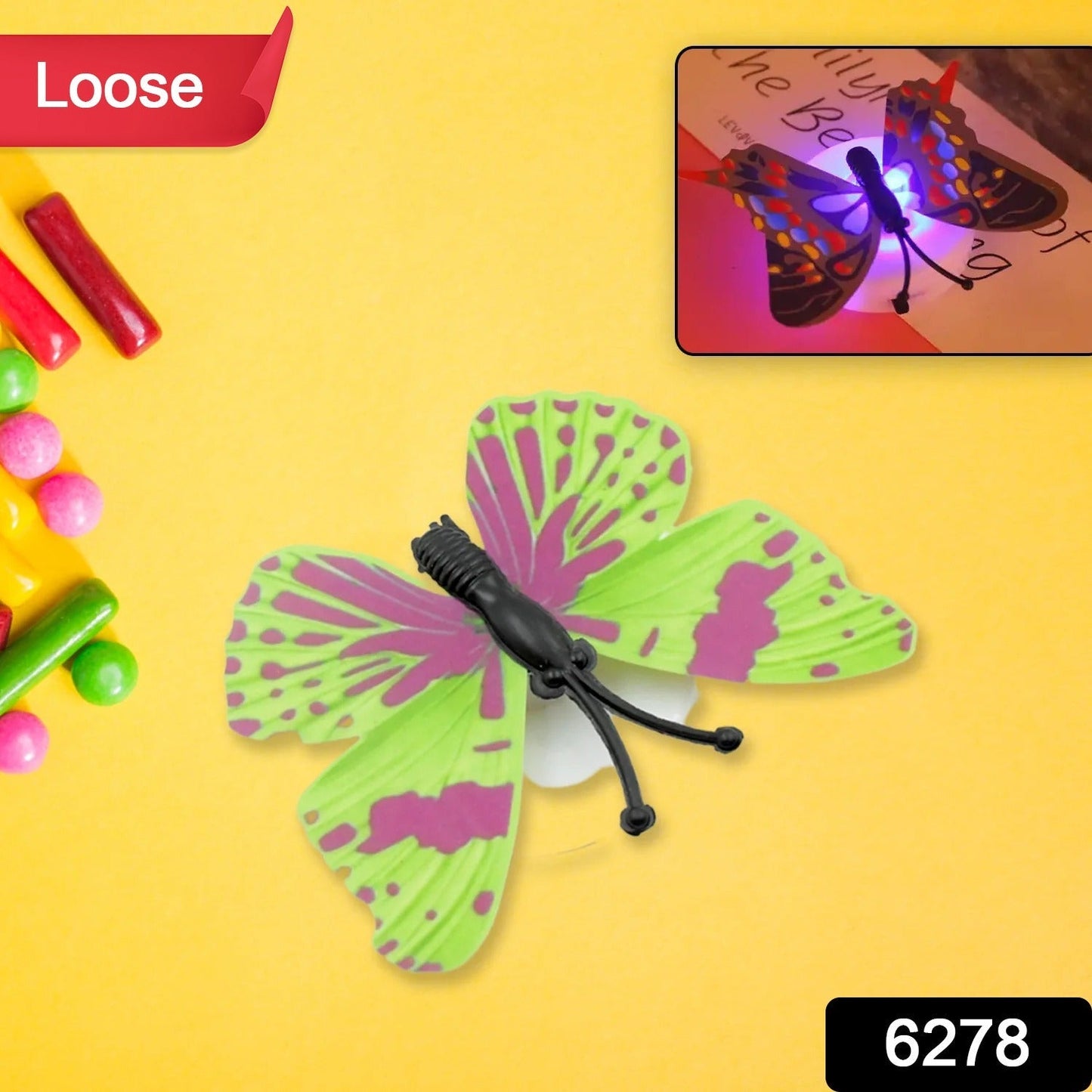 The Butterfly 3D Night Lamp Comes with 3D Illusion Design Suitable for Drawing Room, Lobby.n  (Loose)