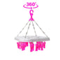 6322 PLASTIC ROUND CLOTH DRYING STAND HANGER WITH 20 CLIPS 