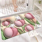 A Stone Bath Mat Non Slip Anti Mould 3D Absorbent Bath Mats for Bathroom Stone Bath Mat Quick Dry Shower Mat (60X39CM)