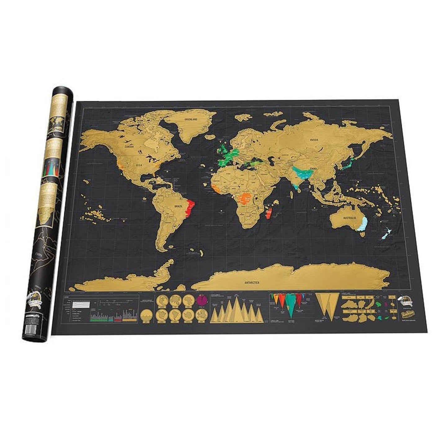 6265 Scratch Off Map Interactive Vacation Poster World Travel Maps 