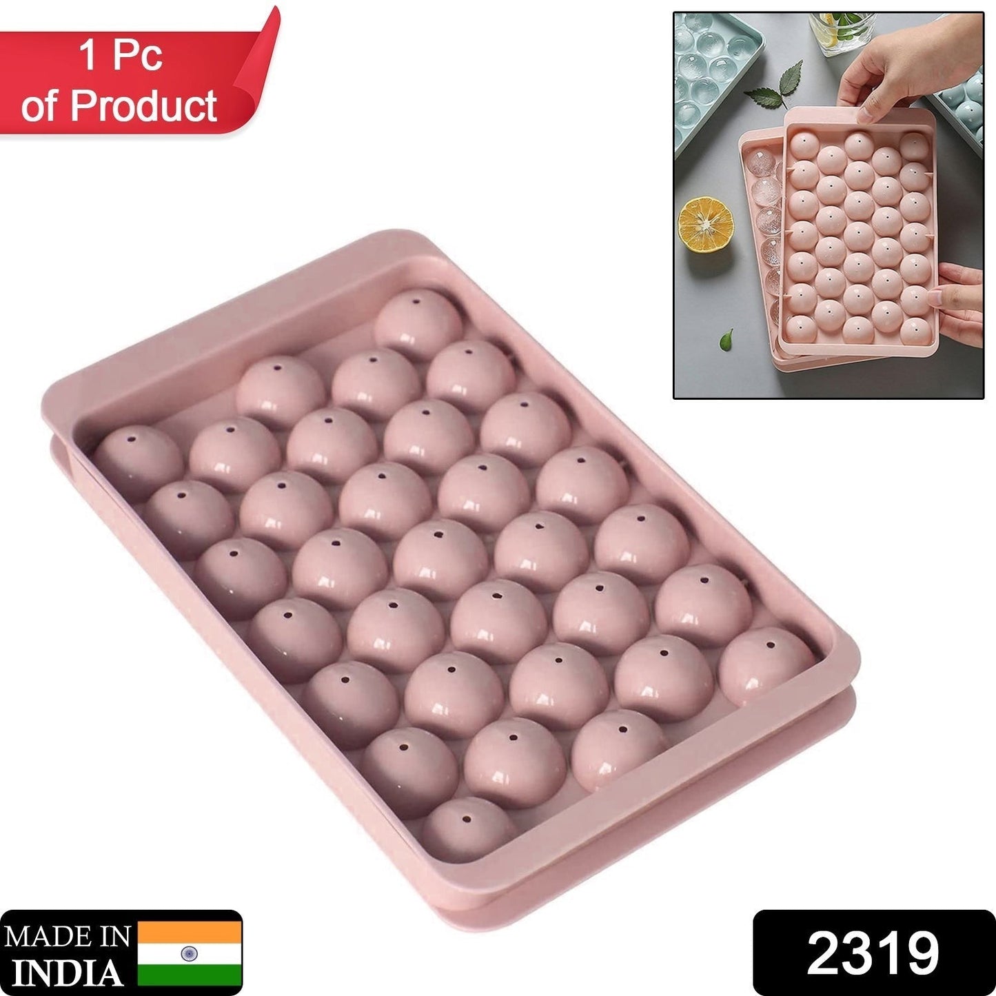 2319 Plastic Round BPA Free Reusable Ice Cube Ice Ball Mold / Lollipop Candy Maker (20x12cm)