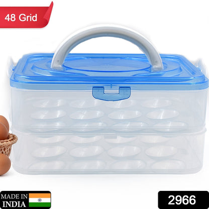 Double Layer Premium 48 Grid Egg Storage Box for Egg Storage Container