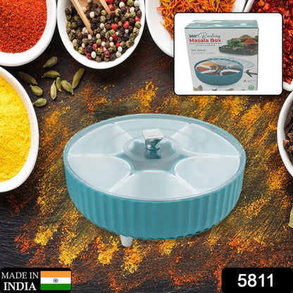 360° Revolving Spice Box & Dry Fruit Box Plastic 7 Compartment Box Suitable For Multipurpose Storage Use like Dry Fruit , Spices , Pickle , Tea , & Sugar Etc, Kitchen Use