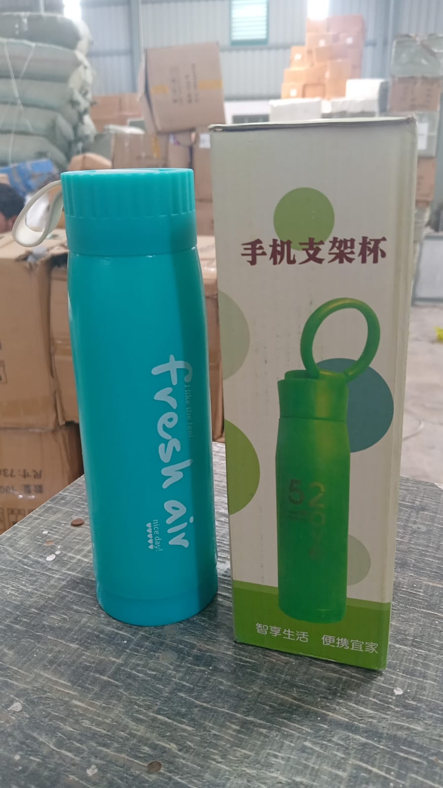 A PORTABLE WATER BOTTLE, CREATIVE WHEAT FRAGRANCE GLASS BOTTLE WITH MOBILE PHONE HOLDER WIDE MOUTH GLASS WATER 380ML (MOQ :- 80 PC)