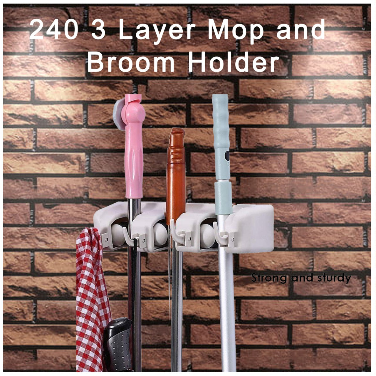 240 3 Layer Mop and Broom Holder 