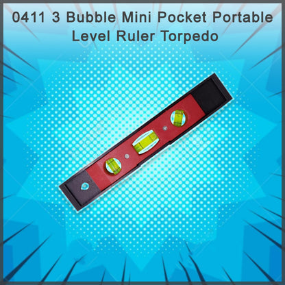 0411 3 Bubble Mini Pocket Portable Level Ruler Torpedo 