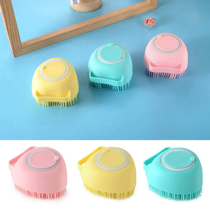 6424 Silicon Massage Bath Brush Hair, Scalp & Bathing Brush For Cleaning Body 