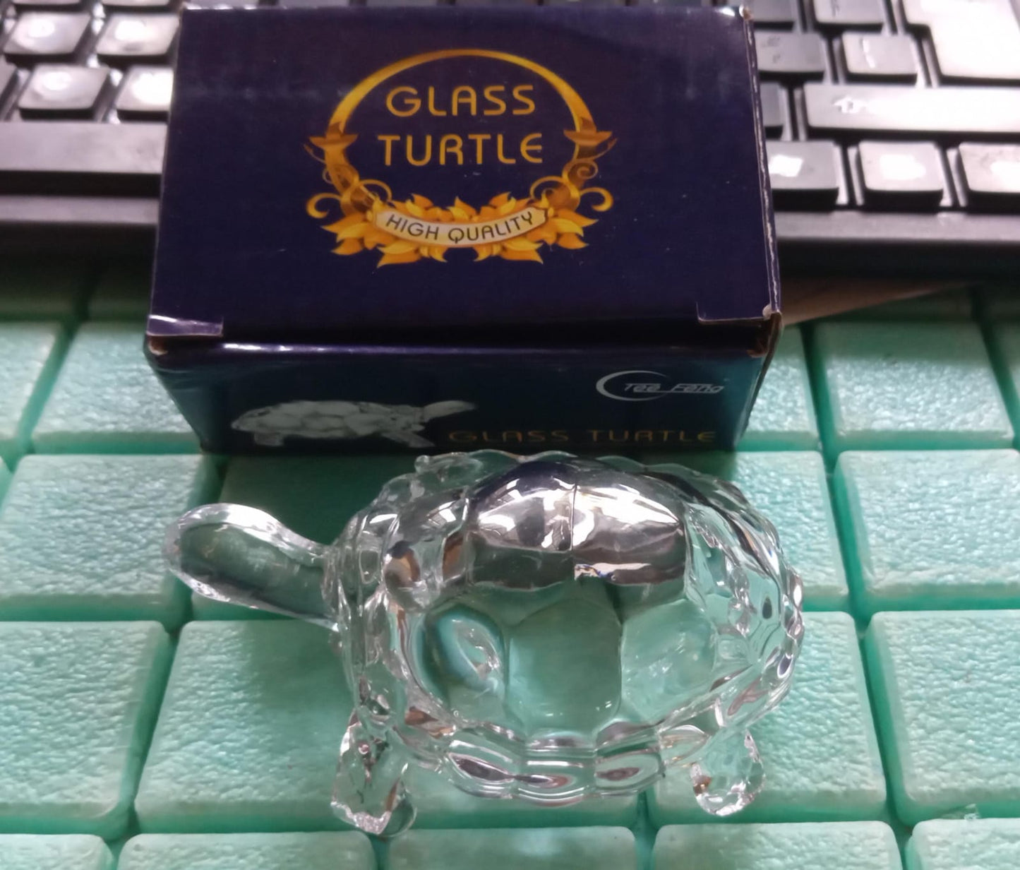 Crystal Glass Turtle-Tortoise for Feng Shui and Vastu