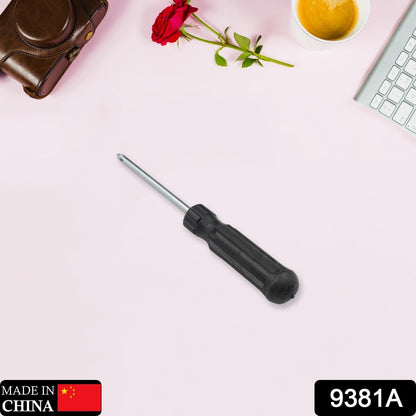 A Small Pocket Size Slotted Cross Head Flat Magnetic Screwdriver, Small Slotted Screwdriver Flat Head with Black Handle for Small Appliances (1 Pc)