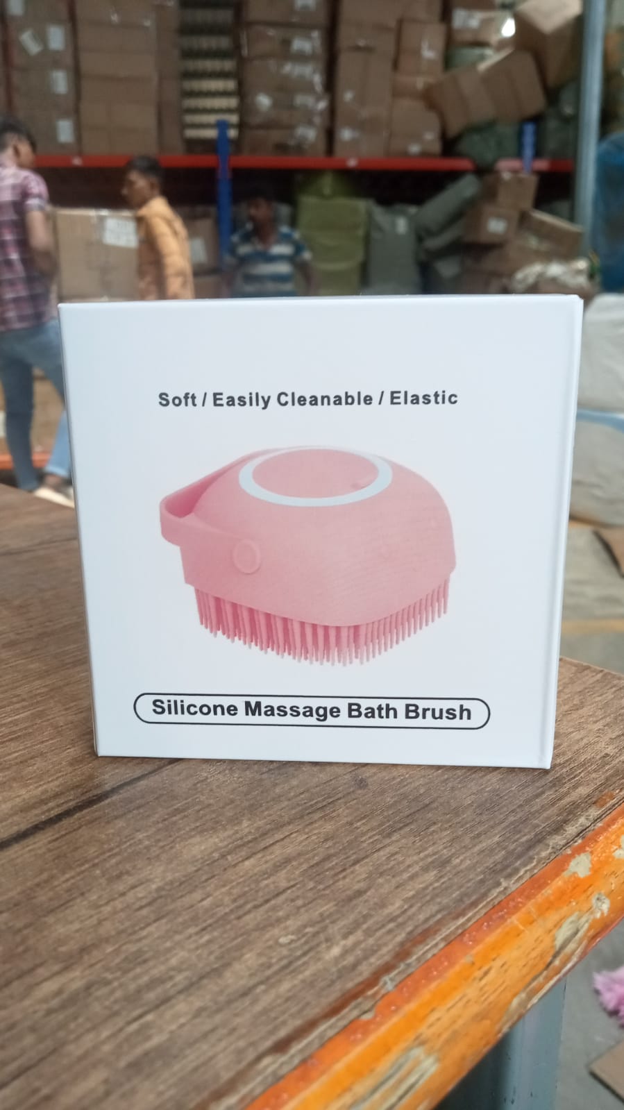 B SILICONE MASSAGE BATH BODY BRUSH WITH SHAMPOO DISPENSER