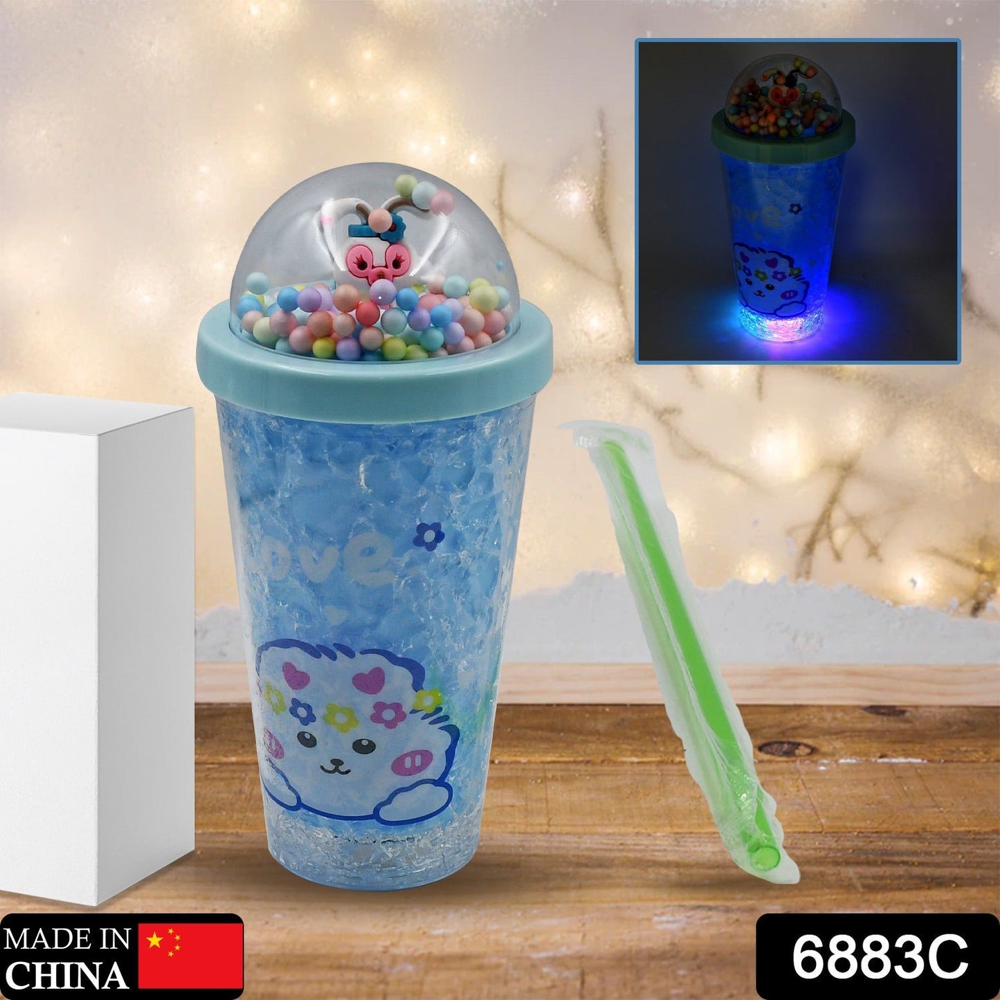 C LED Light Unicorn Sipper Water Bottle Mason Jar Tumbler with Straw for Kids Glitter Sipper with Toy Drinking Cups for Boys and Girls School/Tuition/Gym/ Picnic, Kids and Adults, Birthday Return Gifts