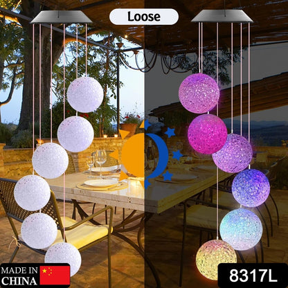 L Solar Crystal Ball , Color Changing Solar Powered LED Hanging Light Mobile for Patio Yard Garden Home Outdoor Night Decor, Gifts