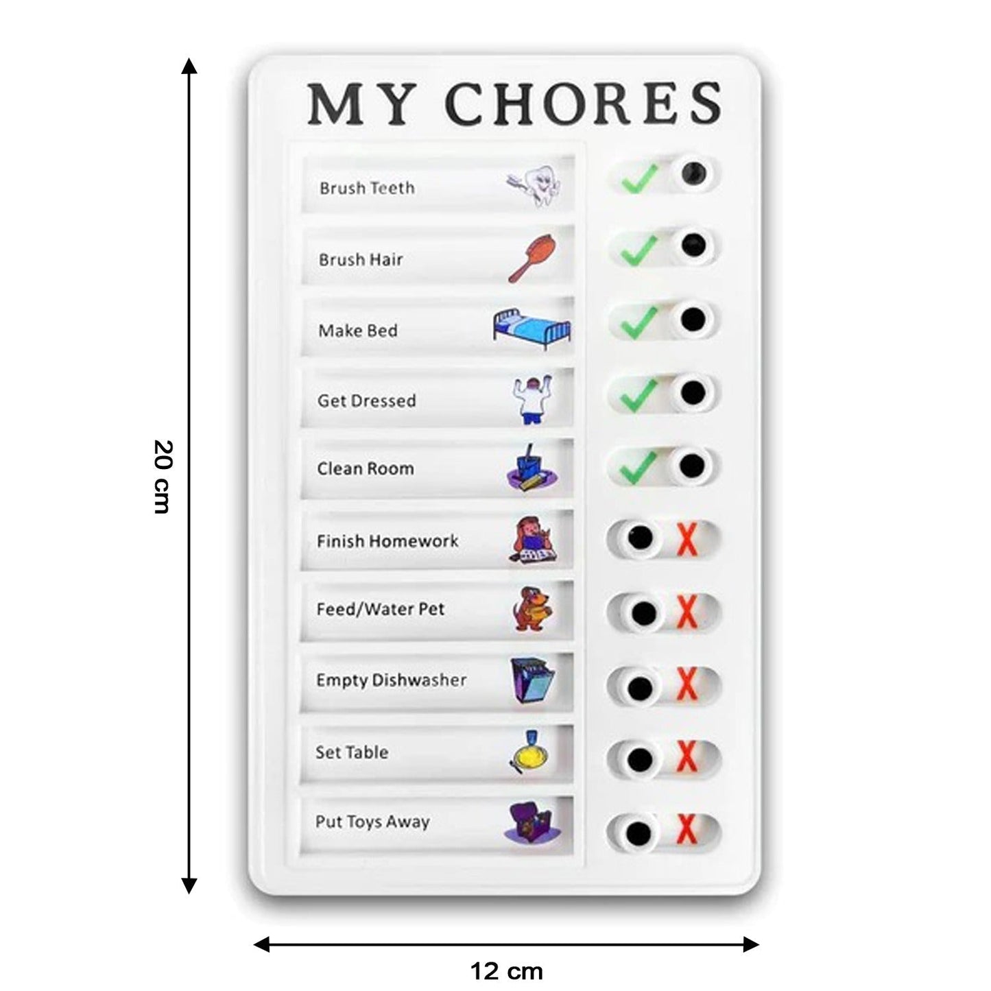 Portable My Chores Home Note Board Management Planning Memo Boards Reminding Time. (Size :- 20x12Cm)