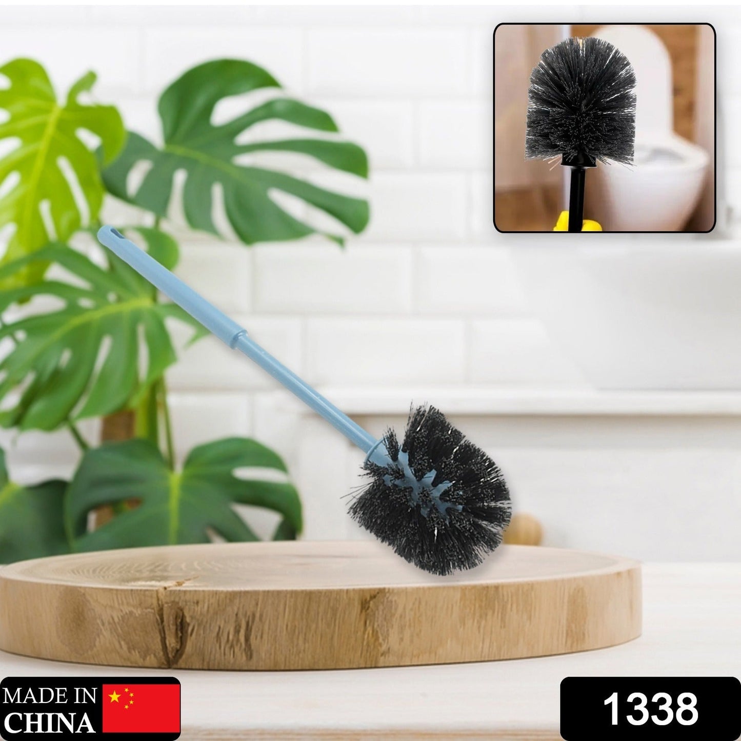 PLASTIC ROUND TOILET CLEANER BRUSH PLASTIC BATHROOM CLEANER - ROUND HOCKEY STICK SHAPE TOILET BRUSH