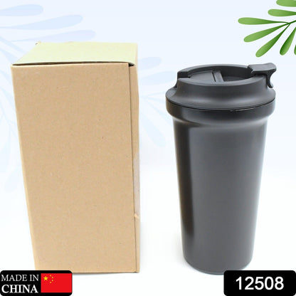 8 Inside Stainless Steel & Outside Plastic Vacuum Insulated  Insulated Coffee Cups Double Walled Travel Mug, Car Coffee Mug with Leak Proof Lid Reusable Thermal Cup for Hot Cold Drinks Coffee, Tea (1 Pc)