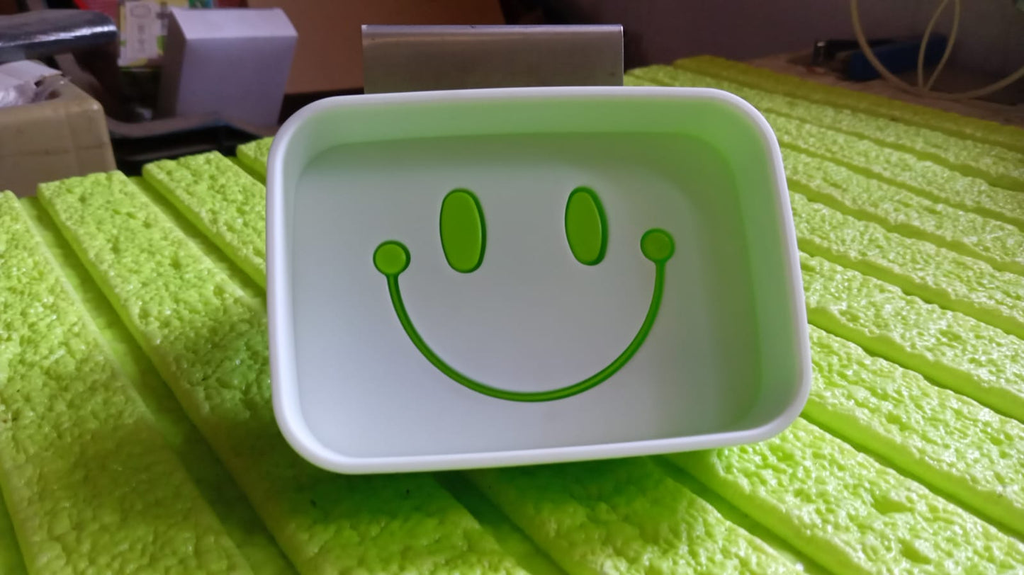 14500 Portable Travel Home Box Cute Cartoons Smile Face Container Draining Holder Soap Dish