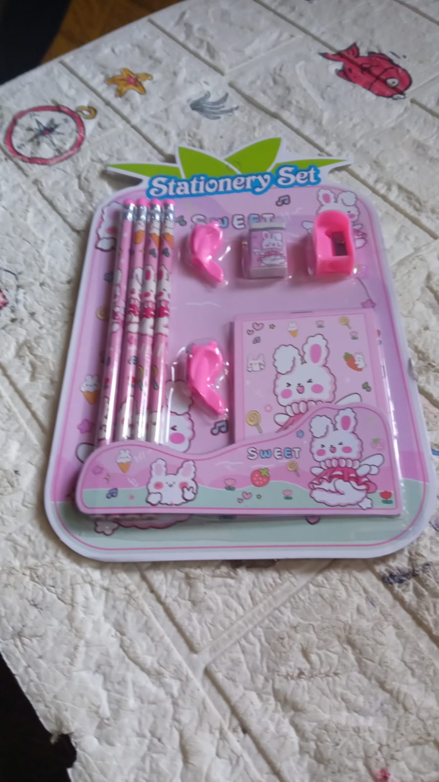 Stationery Kit for Kids - Stationery Set, Includes Wooden Pencil, Sharpener, Pencil and Eraser Set, Small Diary School Supply Set, Birthday Return Gift for Kids, Boys, Girls (9 pc Set)