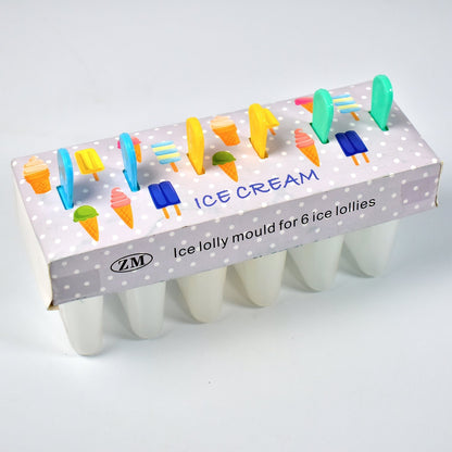 7167 Ice Candy Maker Upgrade Popsicle Molds Sets 6 Ice Pop Makers Reusable Ice Lolly Cream Mold Home-Made Popsicles Mould with Stick